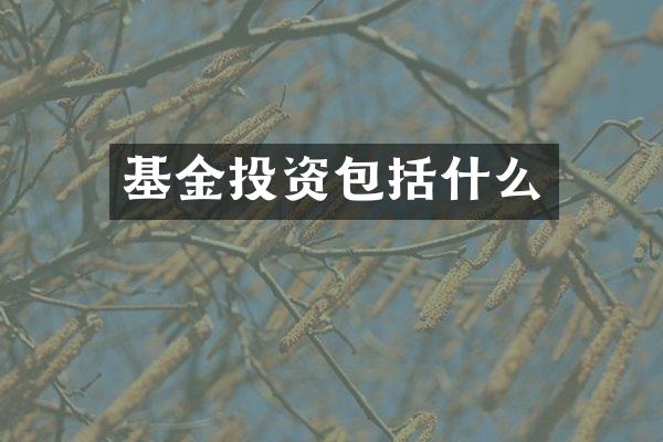基金投资包括什么