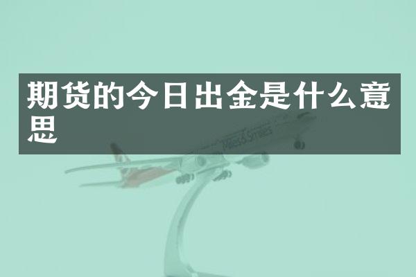 期货的今日出金是什么意思