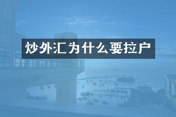 炒外汇为什么要拉户