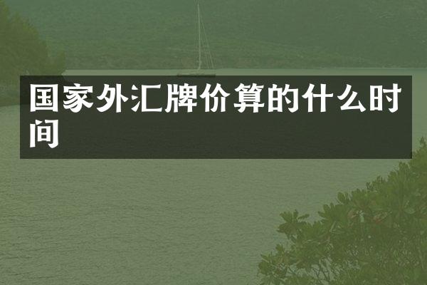 国家外汇牌价算的什么时间