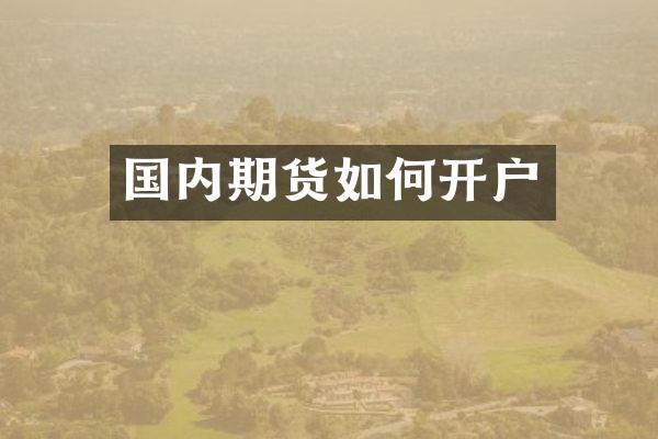 国内期货如何开户