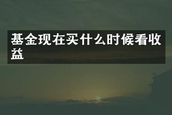 基金现在买什么时候看收益