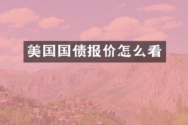 美国国债报价怎么看