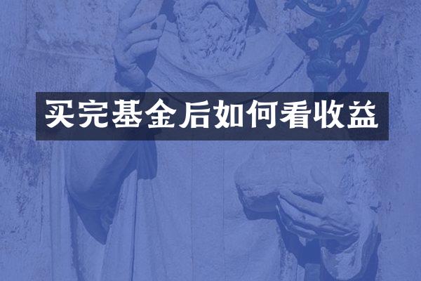 买完基金后如何看收益