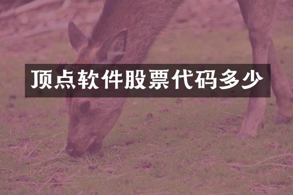 顶点软件股票代码多少