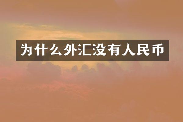 为什么外汇没有人民币