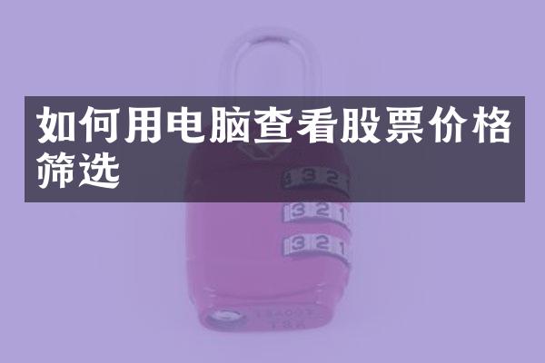 如何用电脑查看股票价格筛选