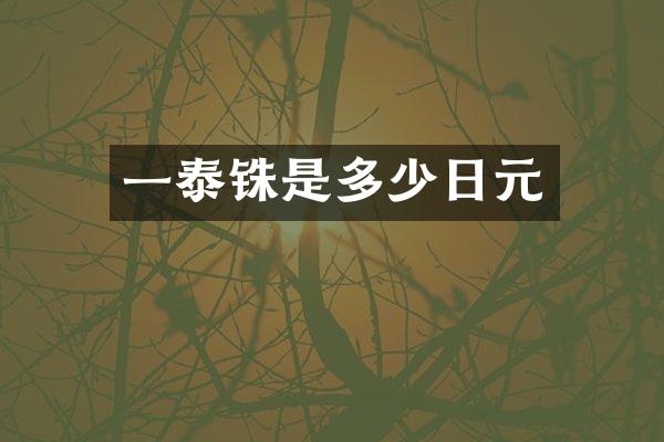 一泰铢是多少日元