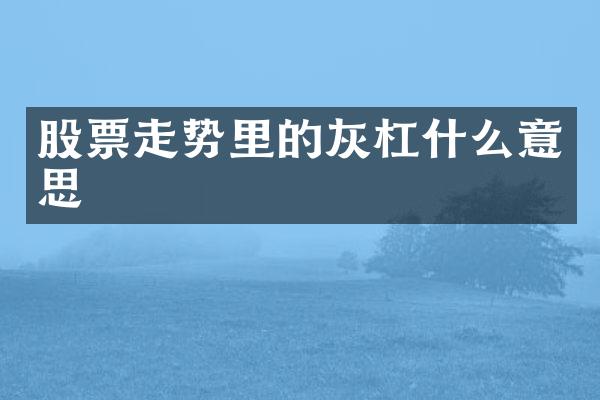 股票走势里的灰杠什么意思