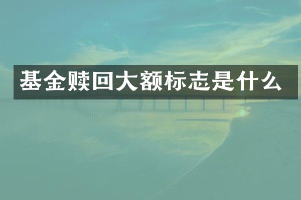 基金赎回大额标志是什么