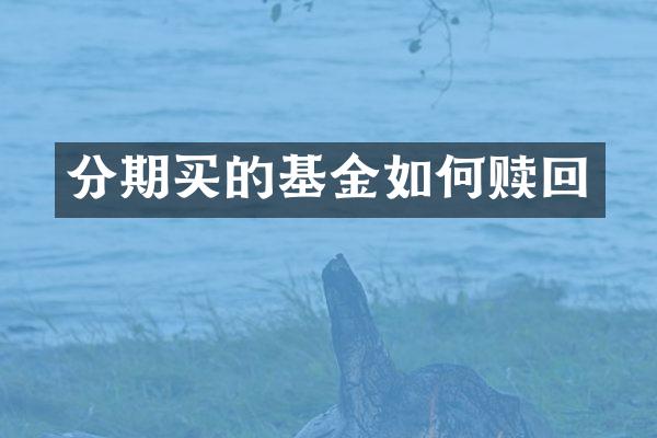 分期买的基金如何赎回