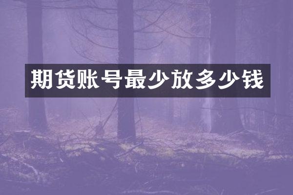 期货账号最少放多少钱