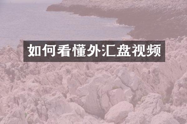 如何看懂外汇盘视频