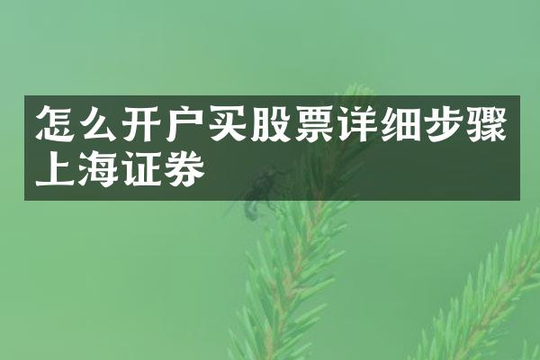 怎么开户买股票详细步骤上海证券