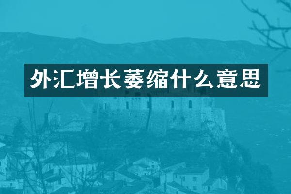 外汇增长萎缩什么意思
