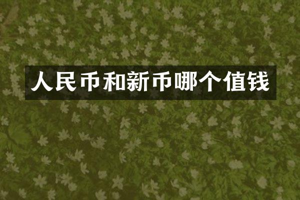人民币和新币哪个值钱