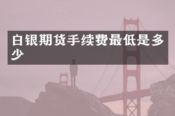 白银期货手续费最低是多少