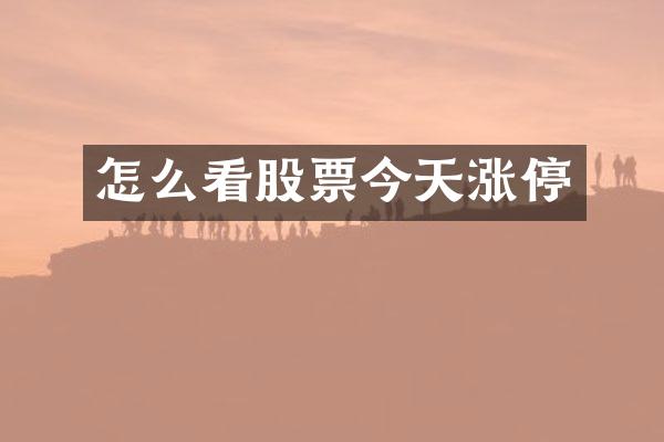 怎么看股票今天涨停