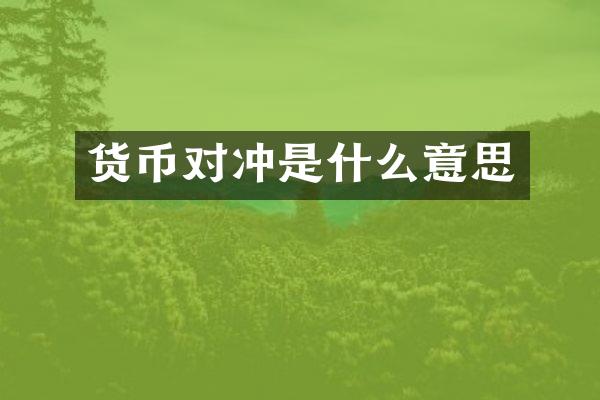 货币对冲是什么意思