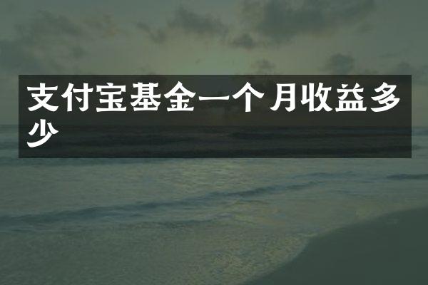 支付宝基金一个月收益多少