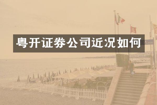 粤开证券公司近况如何