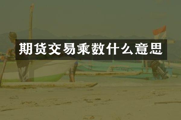 期货交易乘数什么意思