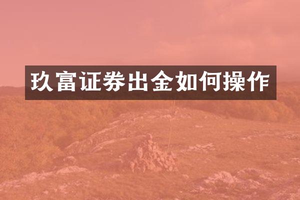 玖富证券出金如何操作