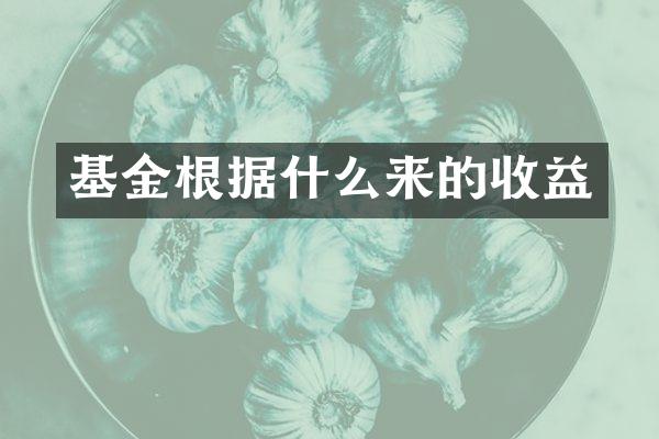 基金根据什么来的收益