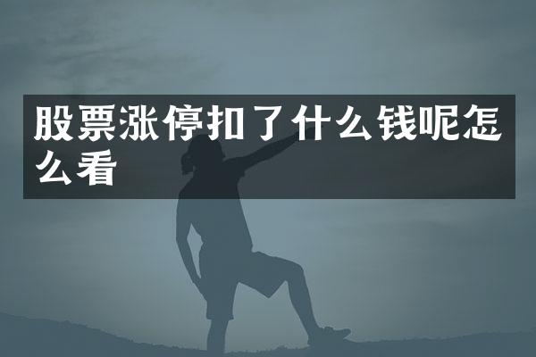 股票涨停扣了什么钱呢怎么看