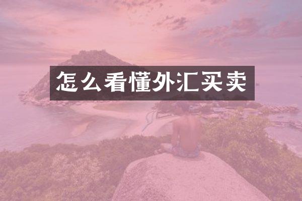 怎么看懂外汇买卖
