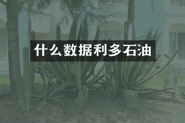 什么数据利多石油