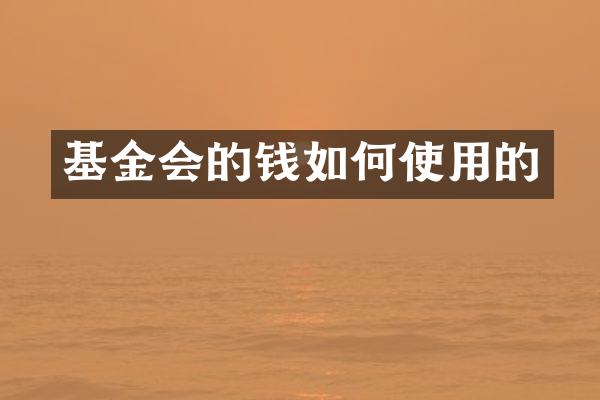 基金会的钱如何使用的