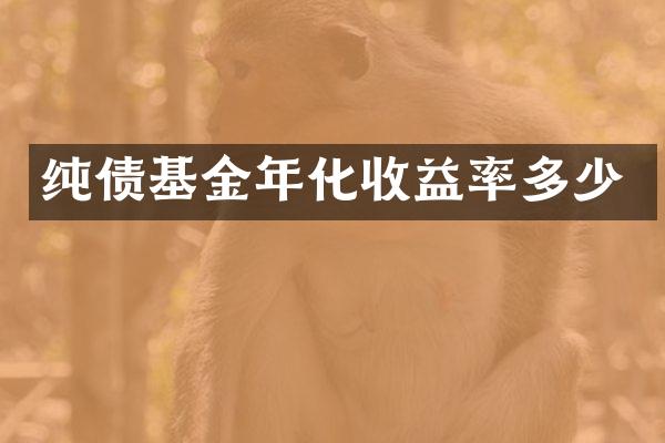 纯债基金年化收益率多少