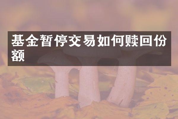 基金暂停交易如何赎回份额