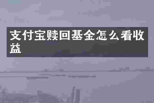 支付宝赎回基金怎么看收益