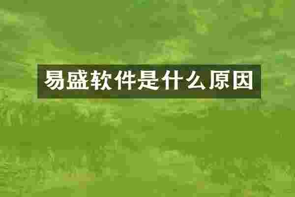 易盛软件是什么原因