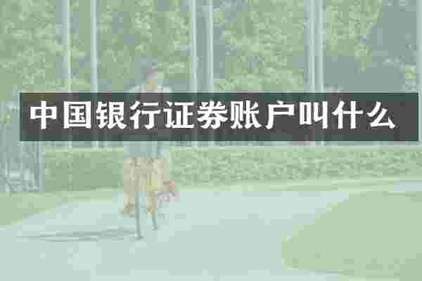 中国银行证券账户叫什么