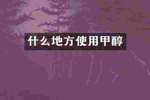 什么地方使用甲醇