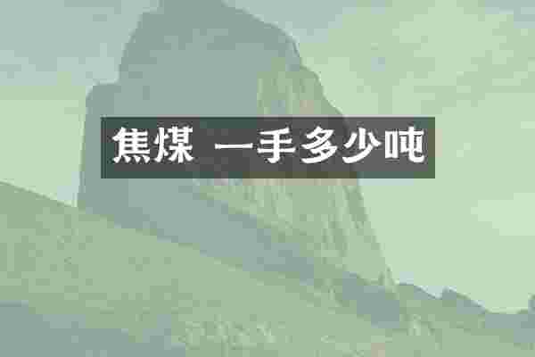 焦煤 一手多少吨