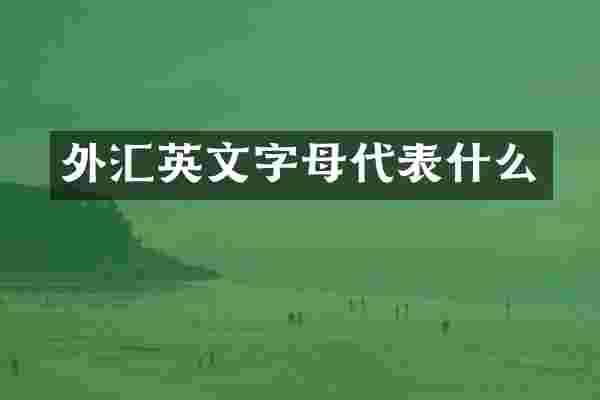 外汇英文字母代表什么