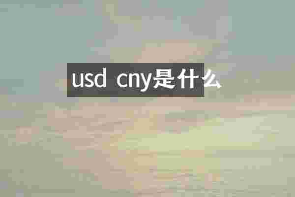 usd cny是什么