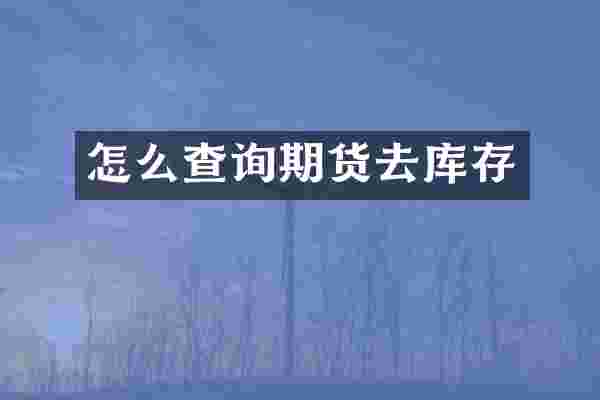 怎么查询期货去库存