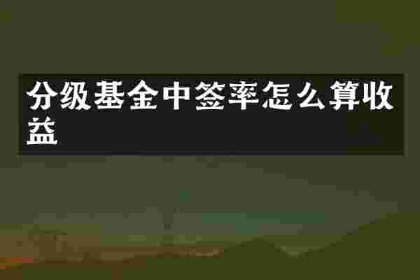 分级基金中签率怎么算收益