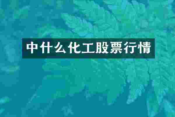 中什么化工股票行情