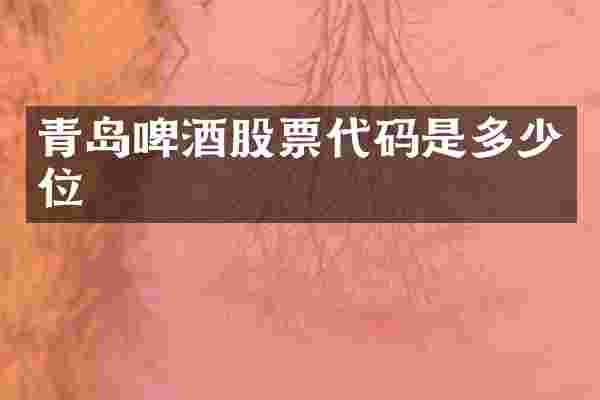 青岛啤酒股票代码是多少位