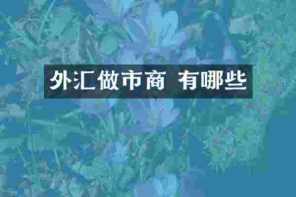 外汇做市商 有哪些
