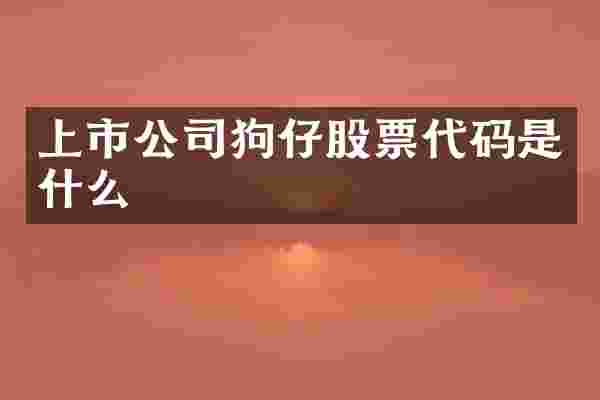 上市公司狗仔股票代码是什么