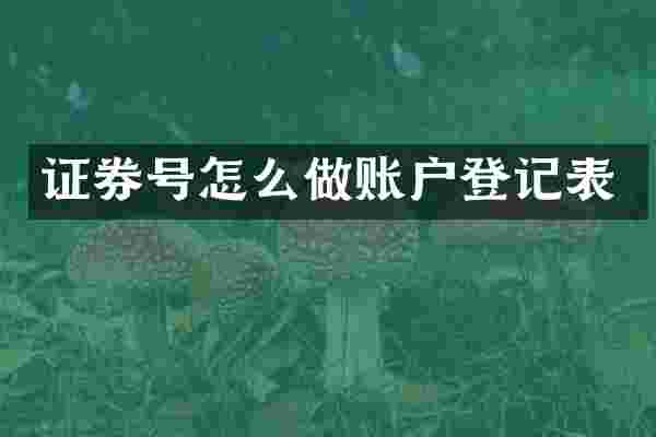 证券号怎么做账户登记表
