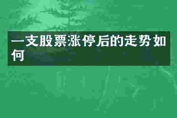 一支股票涨停后的走势如何
