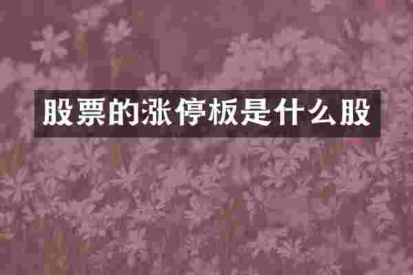股票的涨停板是什么股
